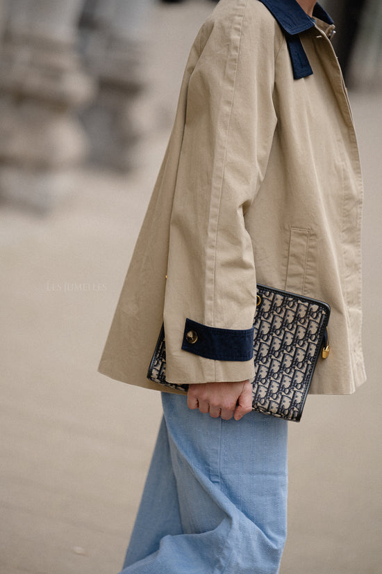 Les Jumelles OBJHarper LS Trenchcoat Twill/dark Denim