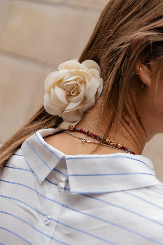 Les Jumelles Peromia Fluwelen Haarspeld Gebroken Wit