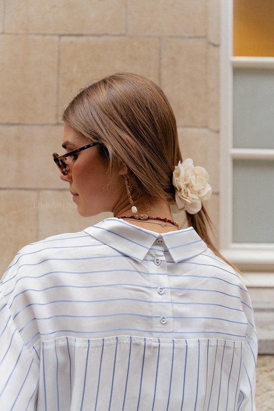 Les Jumelles Peromia Fluwelen Haarspeld Gebroken Wit