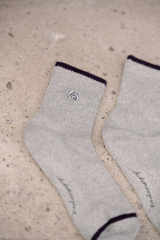 Les Jumelles Rose Cotta Short Sock Light Grey Melange
