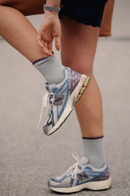 Les Jumelles Rose Cotta Short Sock Light Grey Melange