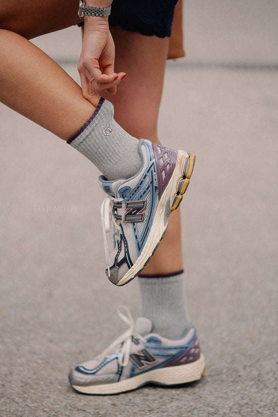 les jumelles Rose Cotta short sock light grey melange