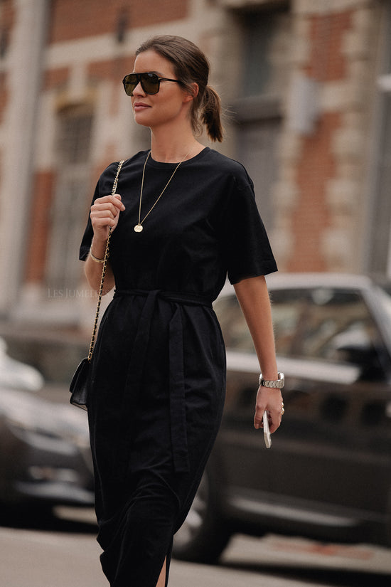 Les Jumelles SLFEssential SS Pocket Ankle Dress Black