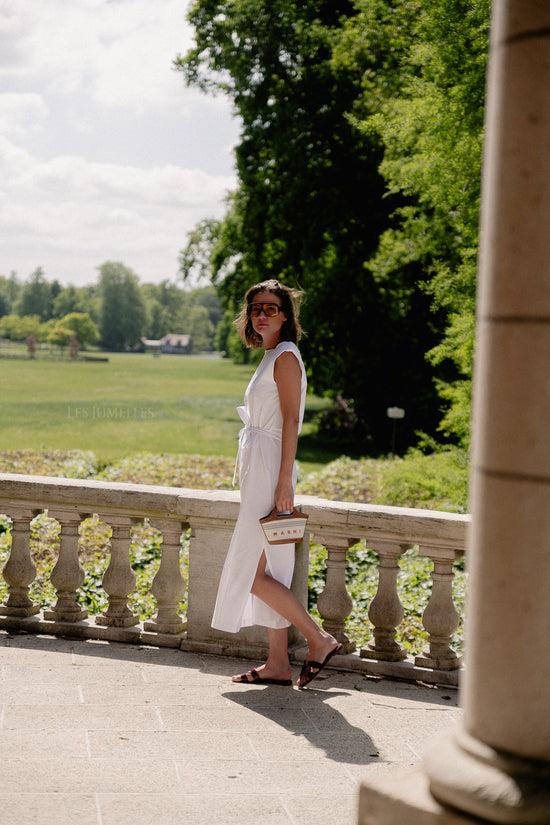 Les Jumelles SLFHalley Shoulderpad Ankle Dress Bright White