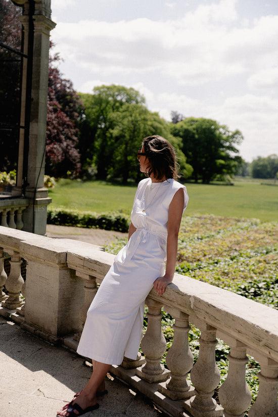 Les Jumelles SLFHalley Shoulderpad Ankle Dress Bright White