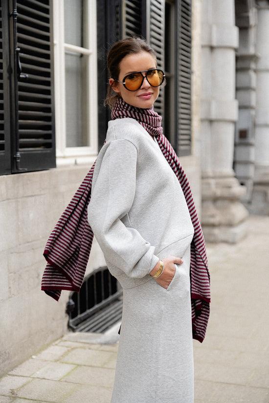 les jumelles SLFJamila LS V-neck sweat light grey melange