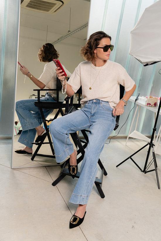 Les Jumelles SLFMaline-Liliana 2/4 Knit O-neck Birch