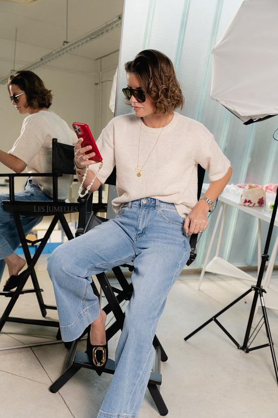 les jumelles SLFMaline-Liliana 2/4 knit O-neck birch