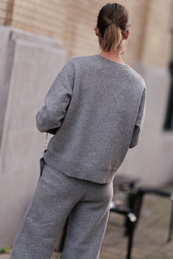 Les Jumelles SLFNukki LS Breisel O-hals Medium Grijs Melange