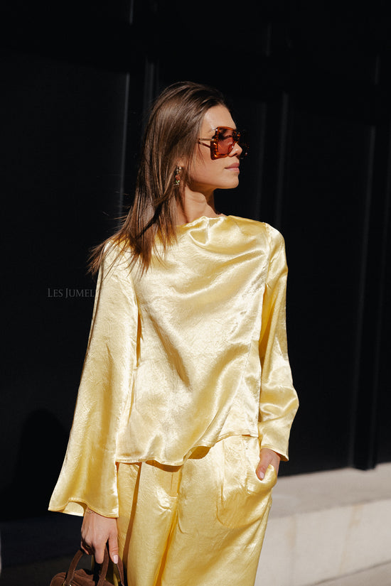 les jumelles SLFSelene LS draped neckline top sundress