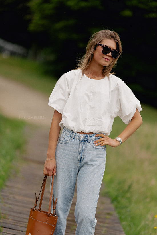 les jumelles VIBaluni O-hals SS volume top sneeuwwit