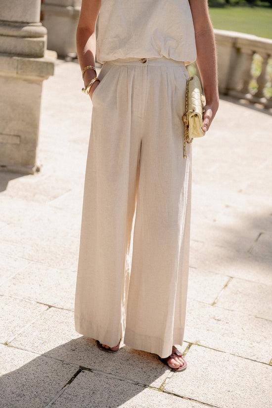 Les Jumelles VIEtni HW Wijde Broek Superlicht Melange