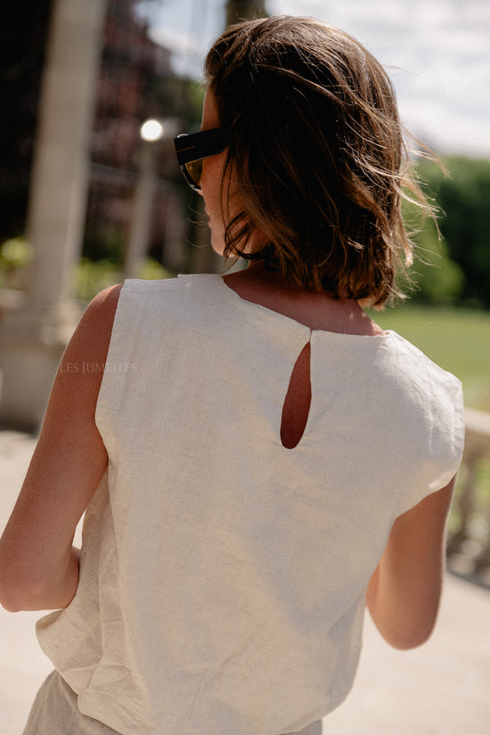 Les Jumelles VIEtni O-hals Korte Top Superlicht Melange