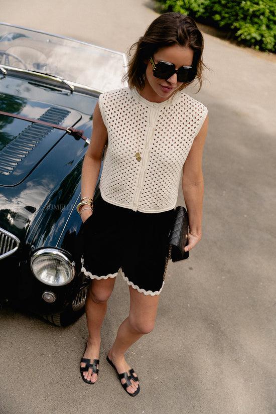 Les Jumelles VIManda Wavy Shorts Black Beauty/birch