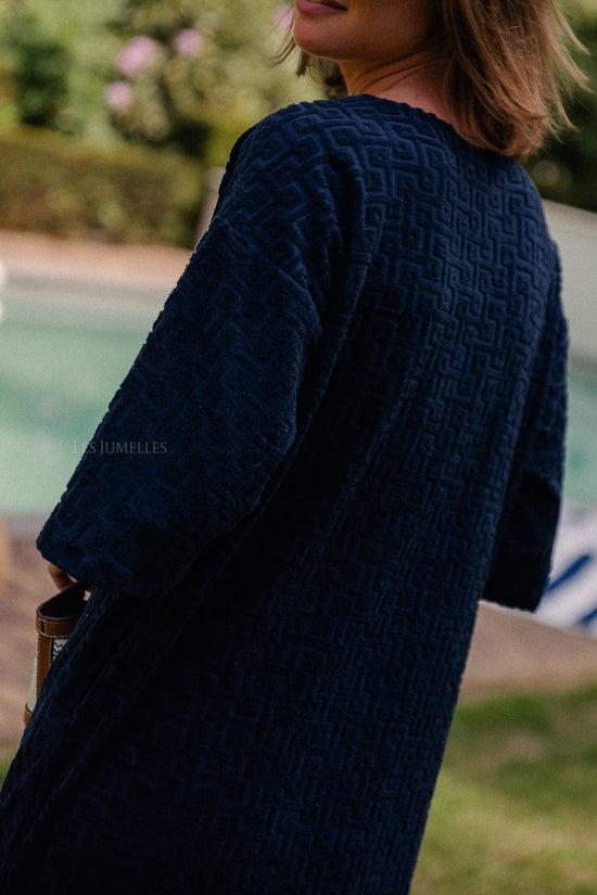 Les Jumelles VIMaratea V-hals 2/4 Midi-jurk Marineblauwe Blazer