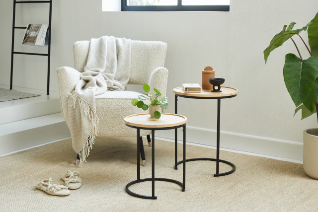 lifa living Bijzettafel Lynn set/2 - Lifa Living Op zoek naar een gave bijzettafel set van hout en metaal? Ontdek nu de bijzettafel Lynn set/2 De tafels kunnen gecombineerd gebruikt worden maar kunnen natuurlijk ook apart van el