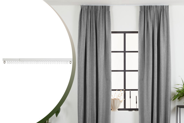 lifa living Gordijnrail - Lifa Living Deze gordijnrail is perfect voor het ophangen van onze verduisterende of fluweel-achtige gordijnen De gordijnrail is verstelbaar van 160 tot 300 cm zo past de rails altijd perfect bij een ra