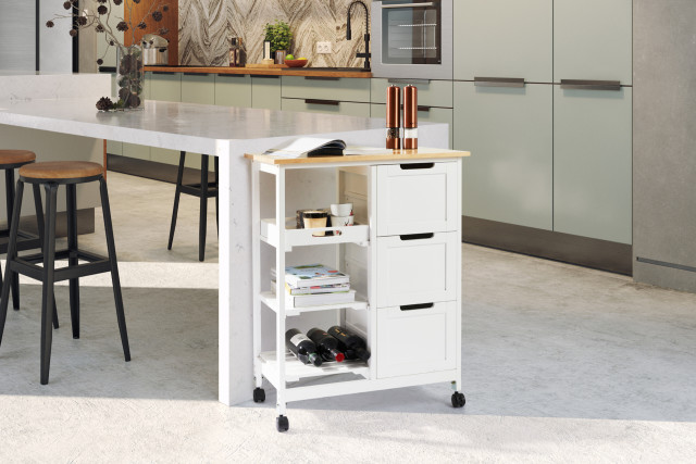 lifa living Keukentrolley Vichy - Lifa Living Een keukentrolley is de perfecte oplossing om extra opbergruimte te creëren in de keuken. Gebruik de trolley om diverse wijnflessen kookboeken en je magnetron een plek te geven. De