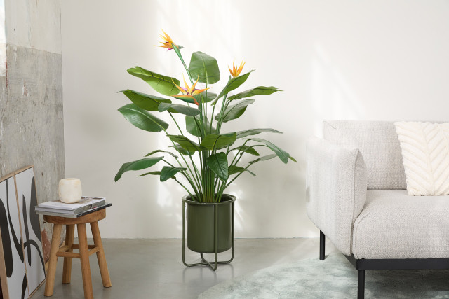 lifa living Kunstplant Strelitzia met oranje bloemen