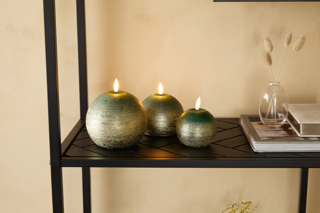 lifa living LED kaars set/3 met wax incl. ab bol groen