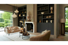 Light & Living Bank 160x72x79 Cm ALMOND Teddy Zand+hout Zwart