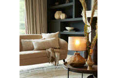 Light & Living Bank 160x72x79 Cm ALMOND Teddy Zand+hout Zwart