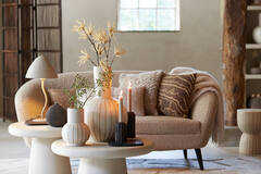 Light & Living Bank 160x72x79 Cm ALMOND Teddy Zand+hout Zwart