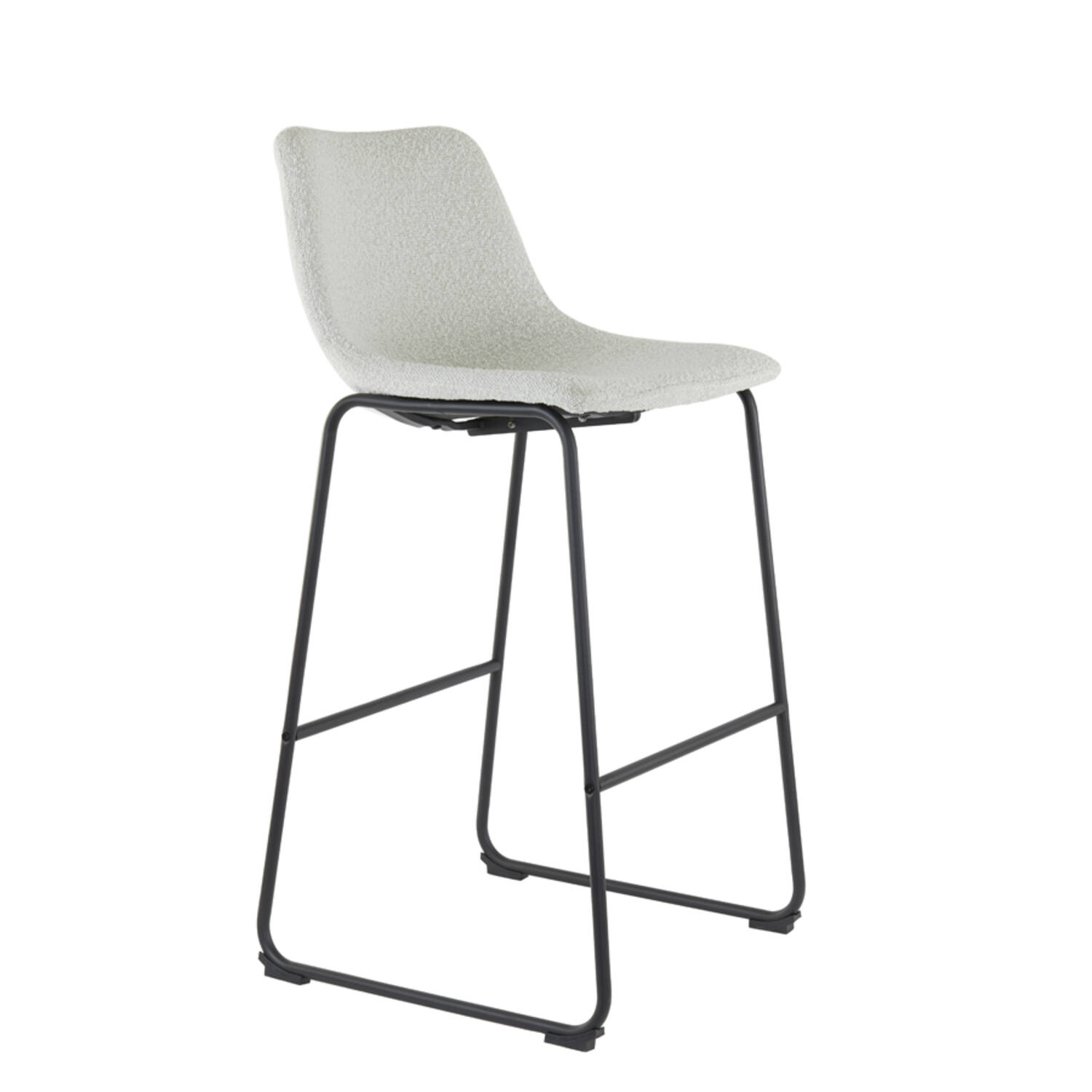 light & living Barkruk 47x46x99 cm JEDDO bouclé crème-zwart