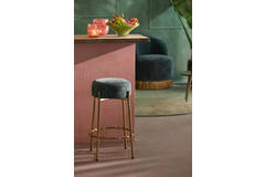 Light & Living Barkruk Ø41x67 Cm LOKVA Emerald-groen+goud