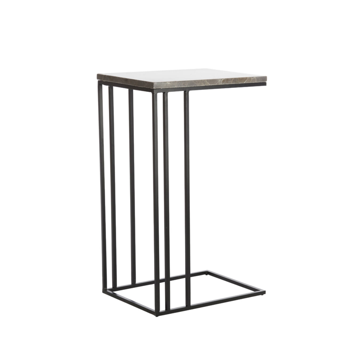 light & living Bijzettafel 41x31x66 cm ROSHAN bruin marmer+zwart