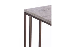 Light & Living Bijzettafel 41x31x66 Cm ROSHAN Travertin Bruin+donker Bruin