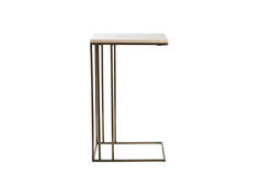 Light & Living Bijzettafel 41x31x66 Cm ROSHAN Travertin Zand+antiek Brons