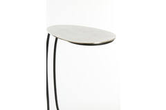Light & Living Bijzettafel 43x27x53 Cm MARSH Ruw Nikkel+zwart