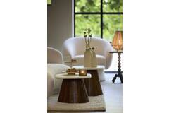 light & living Bijzettafel 45x45x40 cm OKATO crème+hout bruin