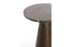 Light & Living Bijzettafel Ø29x43 Cm YNEZ Donker Bruin Marmer+donkr Bruin