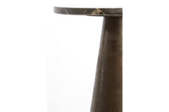 Light & Living Bijzettafel Ø29x43 Cm YNEZ Donker Bruin Marmer+donkr Bruin