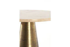 Light & Living Bijzettafel Ø29x43 Cm YNEZ Travertin Zand+antiek Brons