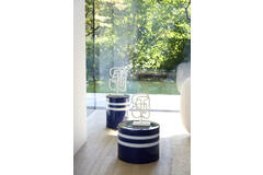 light & living Bijzettafel Ø33x44 cm MOOCA keramiek donker blauw-wit