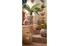 light & living Bijzettafel Ø35x40 5 cm ROVINI crème+donker oranje