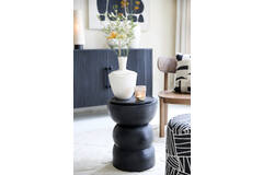 Light & Living Bijzettafel Ø35x45 Cm AZALIO Hout Mat Zwart