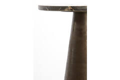 Light & Living Bijzettafel Ø36x51 Cm YNEZ Donker Bruin Marmer+donkr Bruin