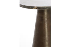 Light & Living Bijzettafel Ø36x51 Cm YNEZ Donker Bruin Marmer+donkr Bruin
