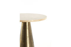 Light & Living Bijzettafel Ø36x51 Cm YNEZ Travertin Zand+antiek Brons