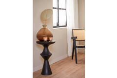 Light & Living Bijzettafel Ø37 5x75 Cm LOBOC Mat Zwart