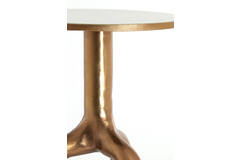 Light & Living Bijzettafel Ø40 5x53 Cm MELLO Glans Bruin Brons+glas Taupe