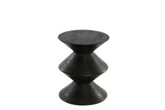 Light & Living Bijzettafel Ø40x50 Cm LARUS Mango Hout Mat Zwart