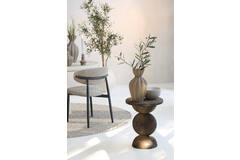 Light & Living Bijzettafel Ø40x50 Cm MIRTO Hout Mat Donker Bruin