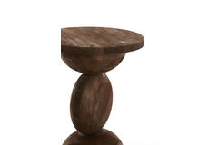 Light & Living Bijzettafel Ø40x50 Cm MIRTO Hout Mat Donker Bruin
