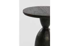 Light & Living Bijzettafel Ø40x50 Cm TORIR Mango Hout Mat Zwart
