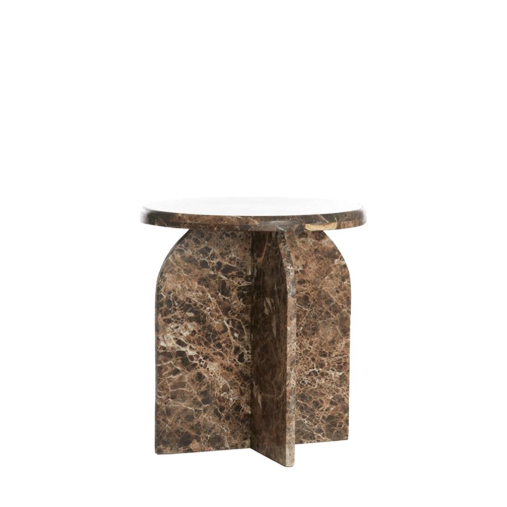 light & living Bijzettafel Ø41x48 cm OTINIA marmer donker bruin